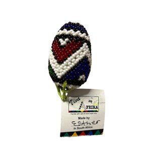 Handmade Ndebele Beaded Egg Ornament Esther South Africa Mpumalanga Viva Afrika